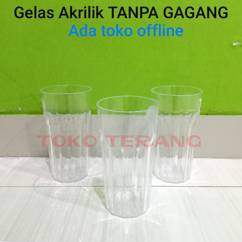 Gelas akrilik TANPA GAGANG acrylic bening mika cangkir gagang bir beer