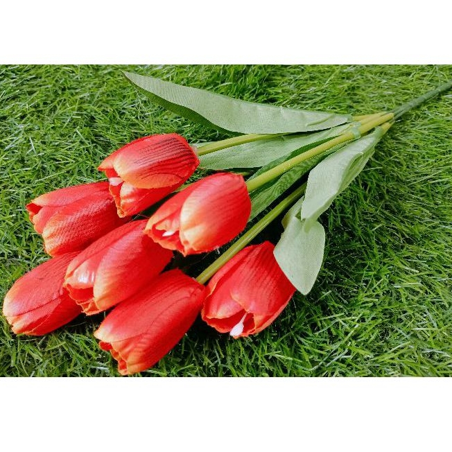 GROSIR BUNGA TULIP HIAS 7 KUNTUM BUNGA ARTIFICIAL DEKORASI