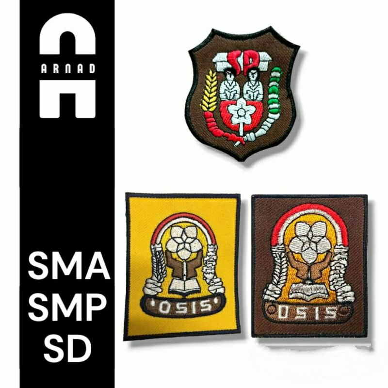 Bet Badge Sekolah Logo Osis Bordir Sablon SD SMP SMA