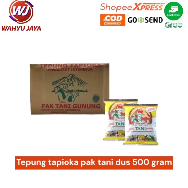 

Tepung tapioka pak tani dus 500 gram 1 dus isi 20