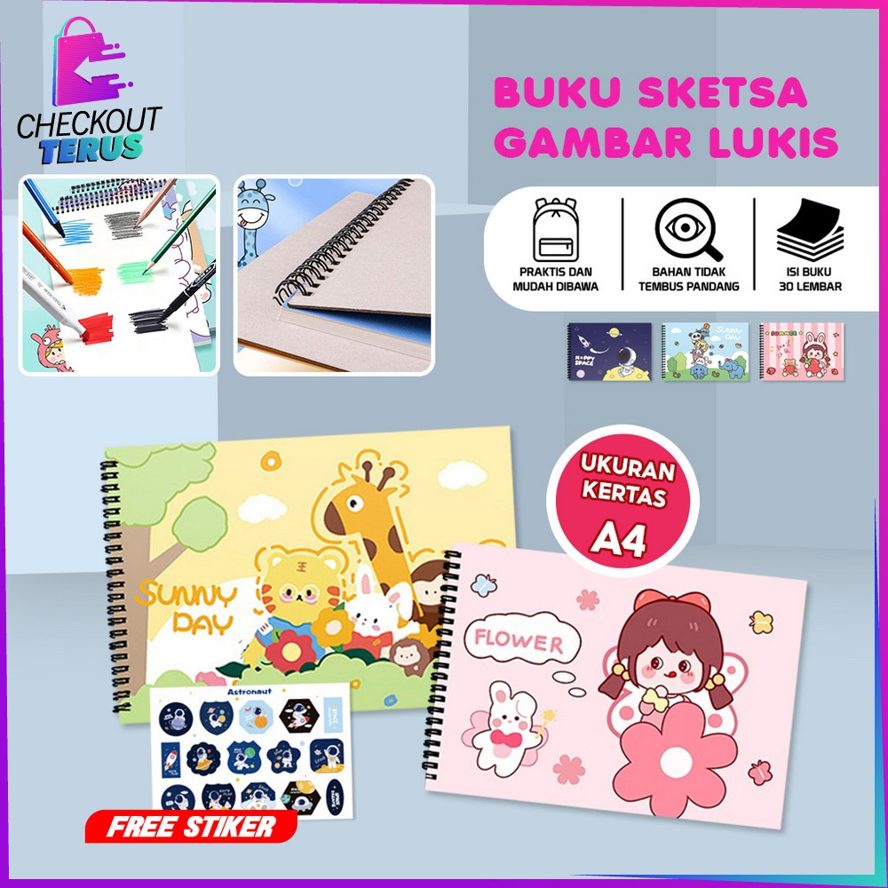 

CT A62 Buku Gambar A4 Isi 30 Lembar Buku Menggambar Mewarnai Anak Balita Buku Sketsa Gambar Lukis Drawing Book Kids