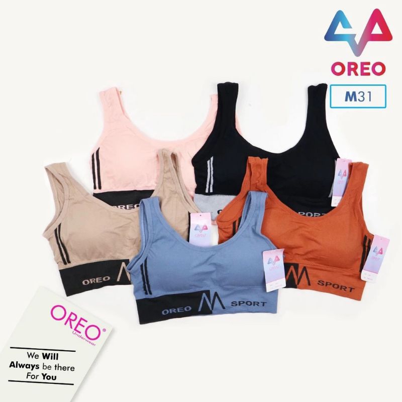 BH Olahraga/Miniset Busa Oreo Tanpa Kawat Tanpa Kait