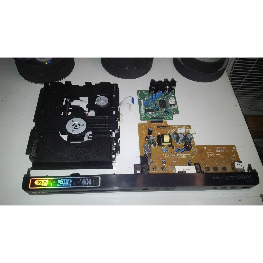 SUKU CADANG DVD PLAYER LG DP547 KARAOKE POWER SUPPLY UNIT PSU MPEG PANEL DEPAN OPTIC TRAY MEKANIS SE