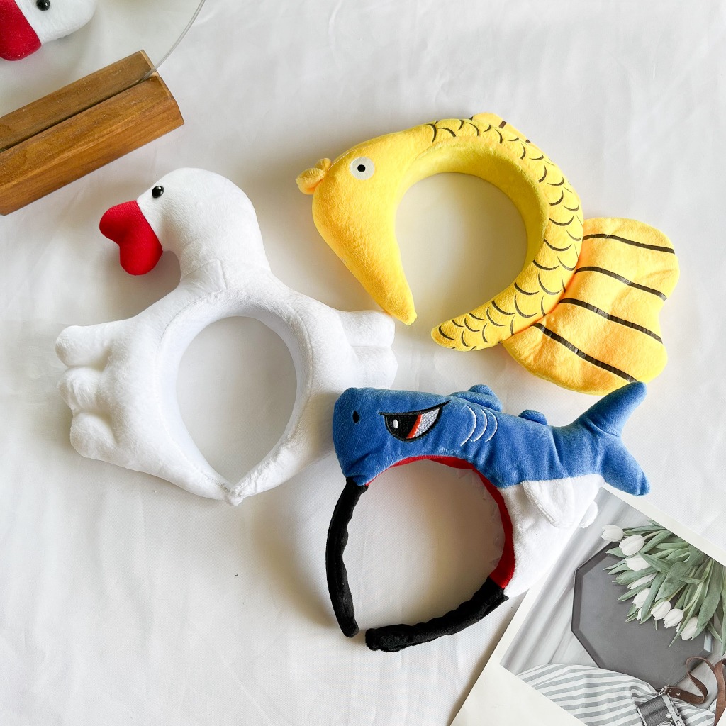 Bando Taiyaki Kue Ikan Baby Shark Hiu Bebek Jepang Headband Korea Bandana Lucu Unik