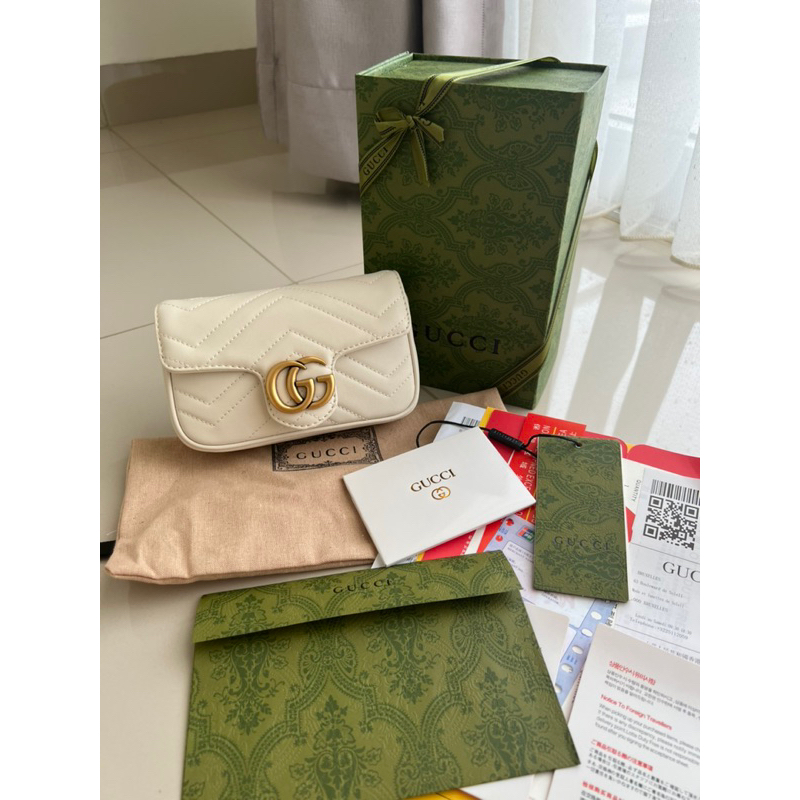 NEW‼️ READY [GUCCI MARMONT SUPER MINI IN WHITE] - GRADE MIRROR VVIP