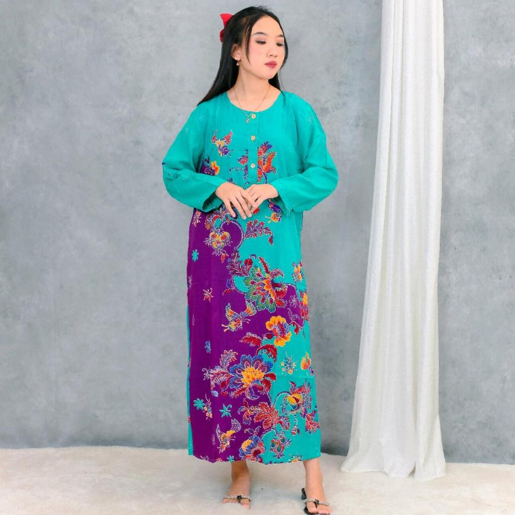 [Kencana Ungu] Longdress Lengan Panjang Ld 120 Cm Kencana Ungu label biru Longdress kekinian Longdre
