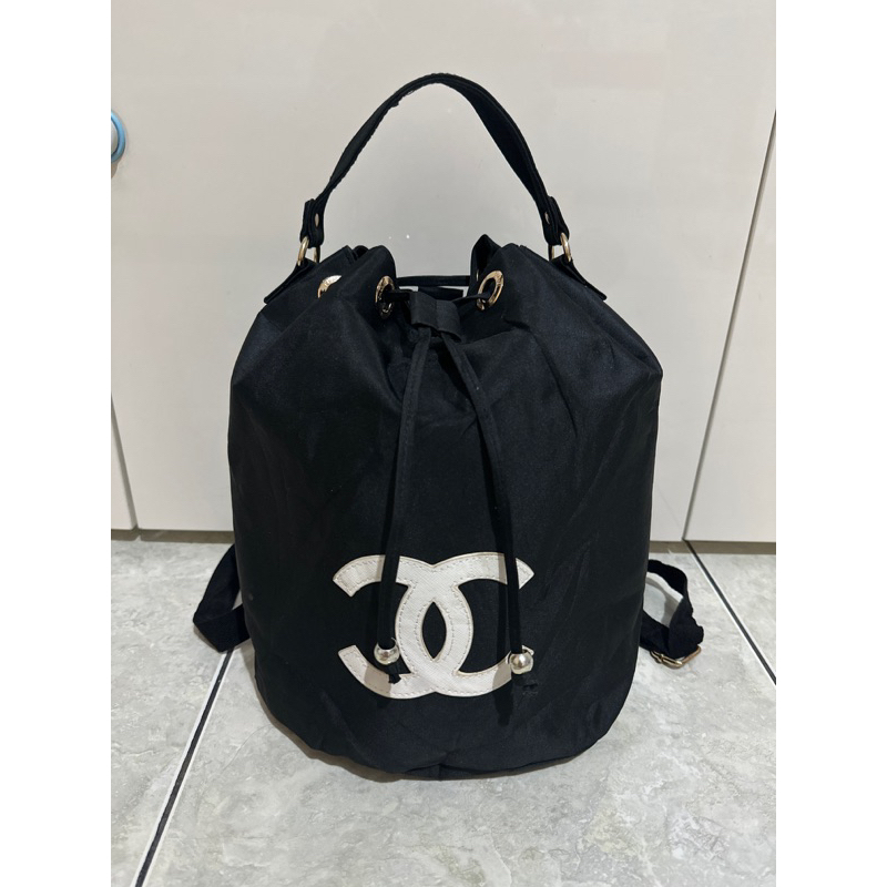 Tas Serut Brand Chanel Bahan Kanvas Original