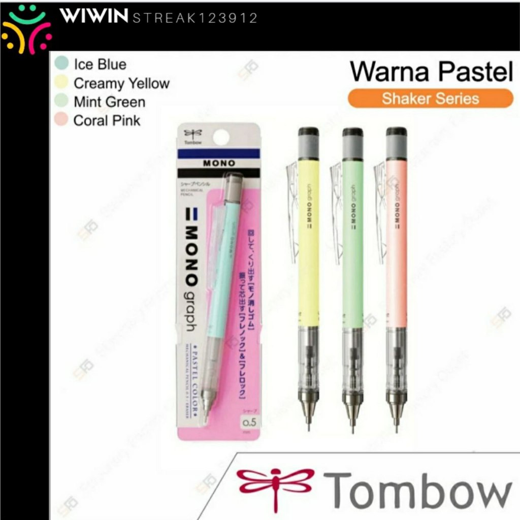 

Pensil Mekanik Tombow 0,5 mm - Mono Graph Pastel Shaker - Varian Mint Green