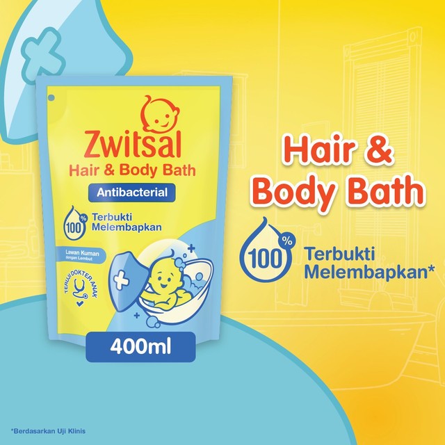 Zwitsal Baby Bath Hair & Body - Antibacterial 400 mL
