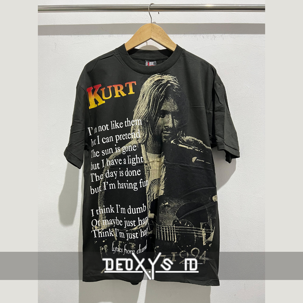 KAOS BOOTLEG VINTAGE TAG GIANT BAND NIRVANA KURT COBAIN