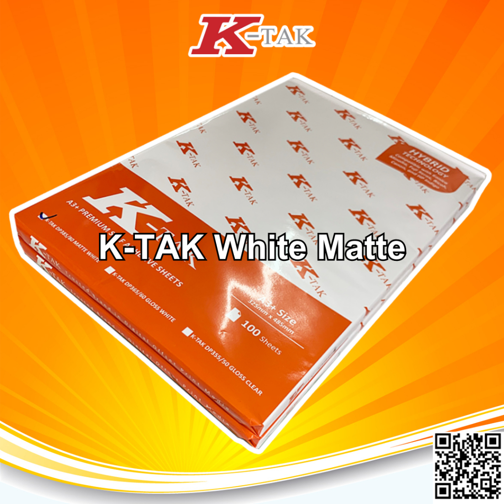 

Ktak Sticker Vinyl A3+ Stiker PP Film K-Tak Hybrid Laser Toner dan HP Indigo - PACK RB9