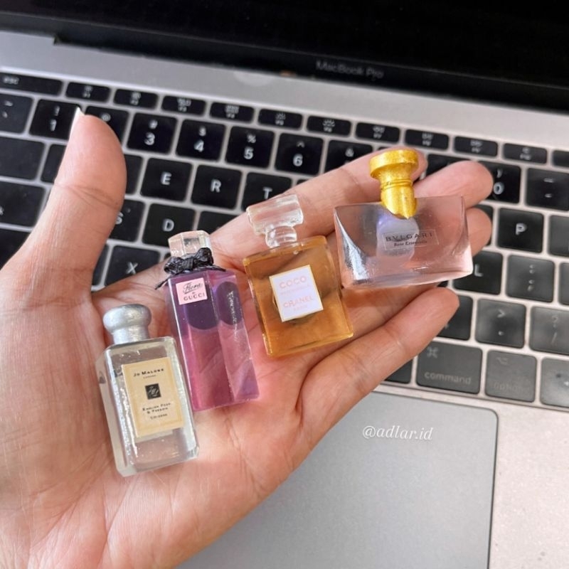 MINIATUR PRODUK MAGNET TEMPELAN KULKAS BOTOL PARFUM JO MALONE FLORA GUCI COCO CHANNEL UNIK DAN LUCU