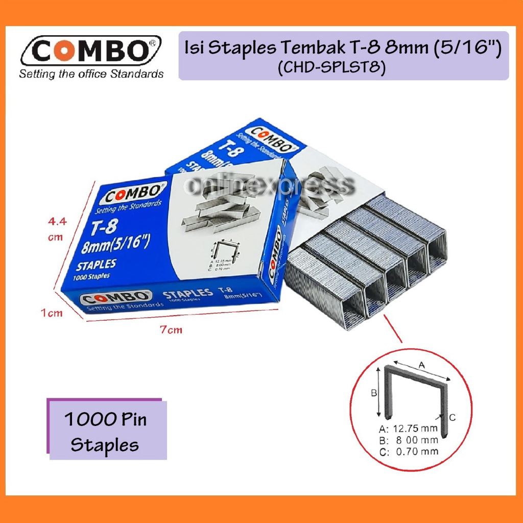 

Isi Staples Tembak T8 / Paku Tembak /Staples Guntacker Combo (1000pin)