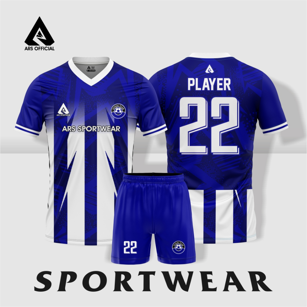JERSEY FUTSAL & JERSEY SEPAK BOLA PRINTING ARS BLUE ABSTRAK