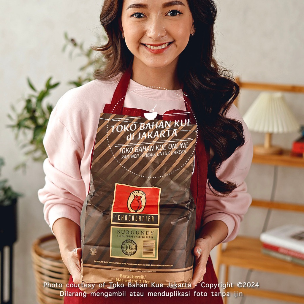 

Tulip BURGUNDY Cocoa Powder 2,5kg Sak Bubuk Cokelat Murni Purecocoa