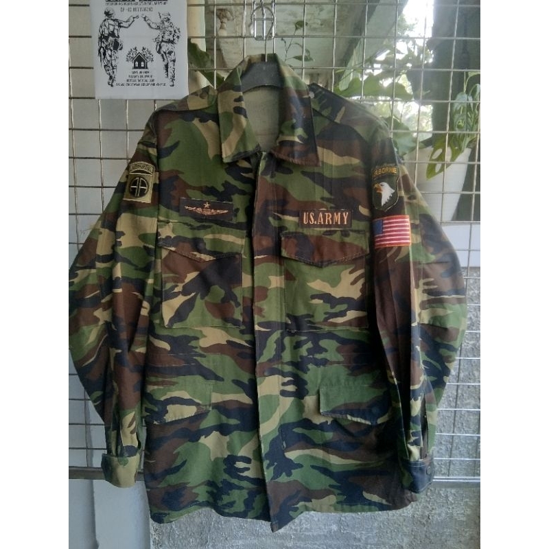 vintage langka jaket parka army original Asli Korea Selatan wamil kamuflase tactical