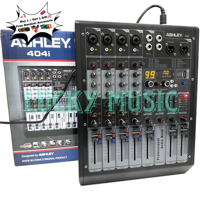 Mixer Ashley 404 i Original 4 Channel Bluetooth PC Soundcard mixer 404i mixer 404 i