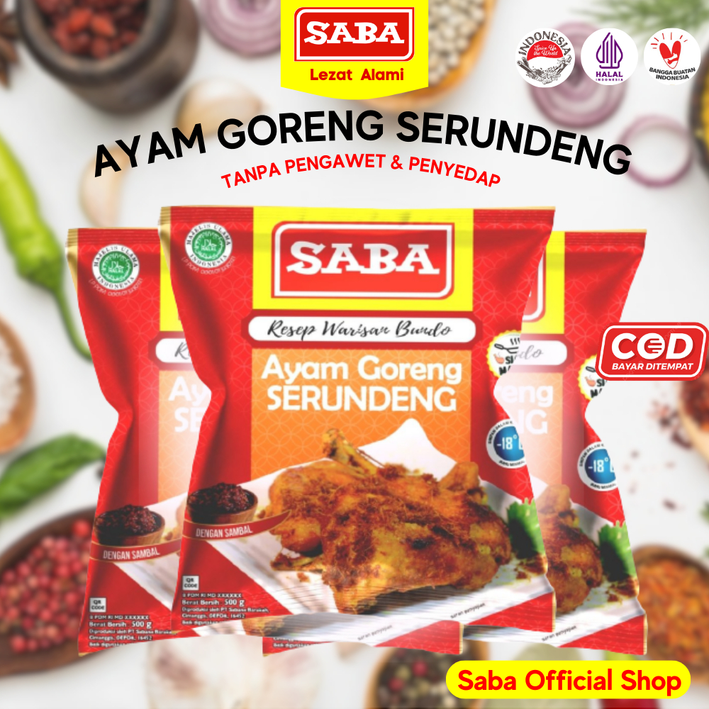 

SABA Ayam Goreng Serundeng Frozen 500 gram BPOM Ayam Frozen Food Siap Saji Minang Tanpa Pengawet