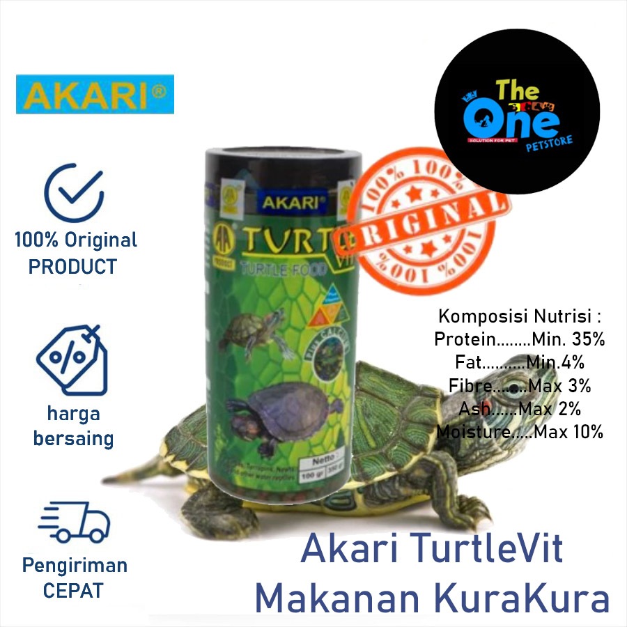 Makanan Kura-Kura AKARI TURTLE VIT Makanan KuraKura Brazil Kura Air