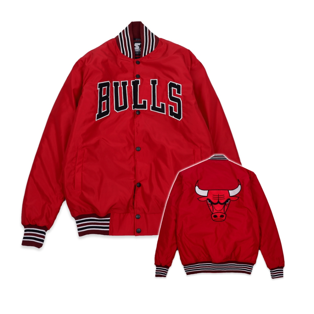 VARSITY BULLS AMANDA RED JACKET CHICAGO NBA TEAM PREMIUM ORIGINAL 1:1 NBA MLB HEAVY WEIGHT