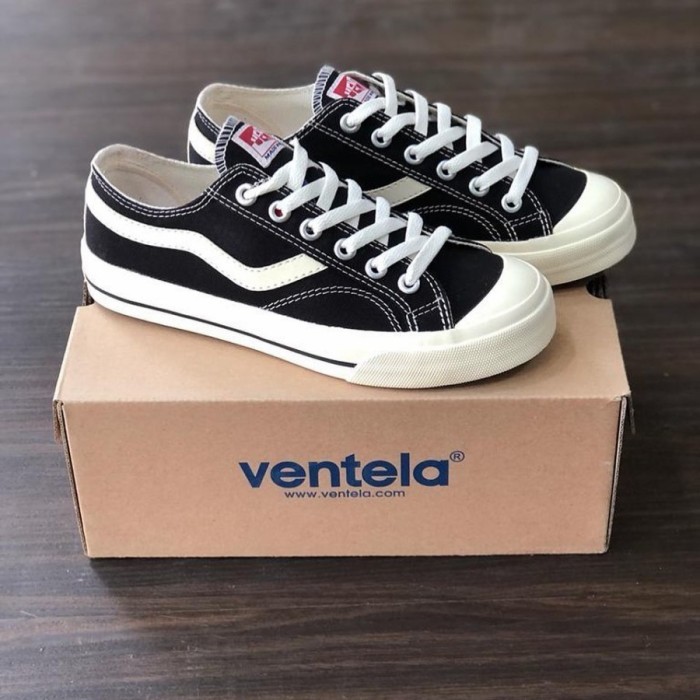 Sepatu Ventela Public Low Black Natural Original | Sneakers Pria Wanita Ventella Vantela Public Low 