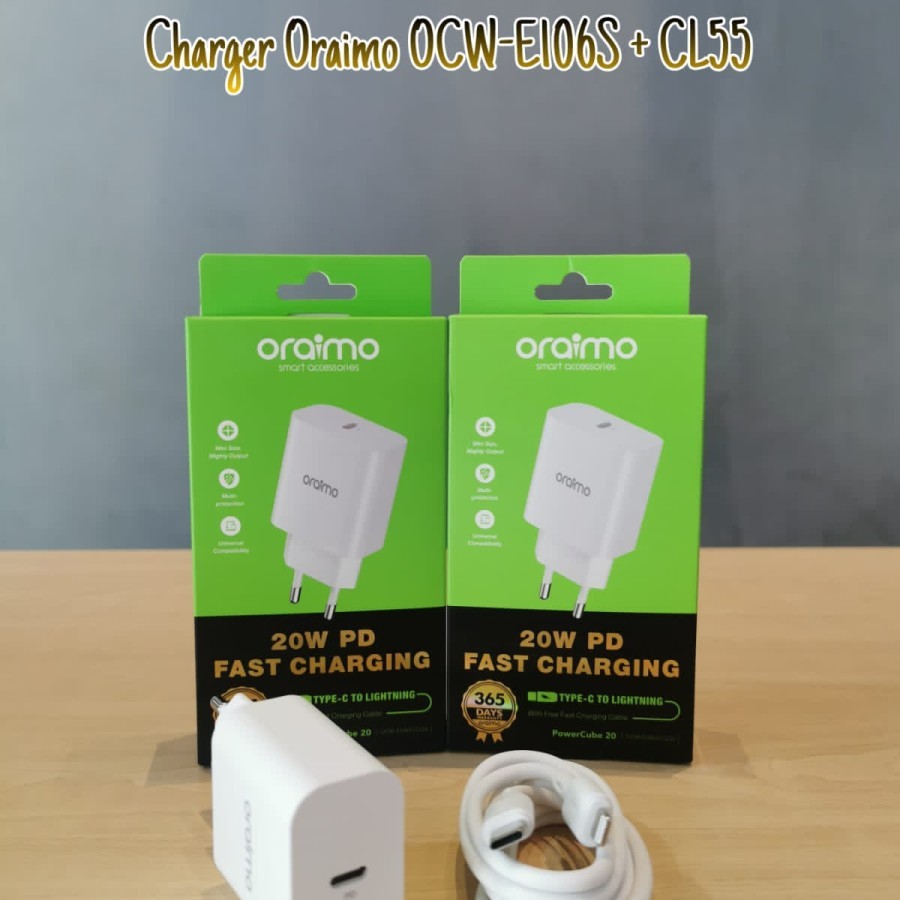 Oraimo Charger Firefly3 Ocw-E106s+CL55 Type C to Iphone- Original Oraimo