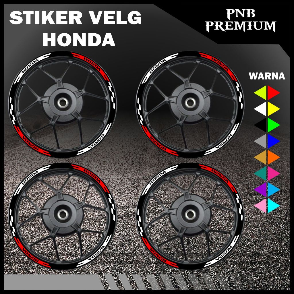 Stiker velg universal honda ring 12, ring 14, ring 17 untuk semua motor honda