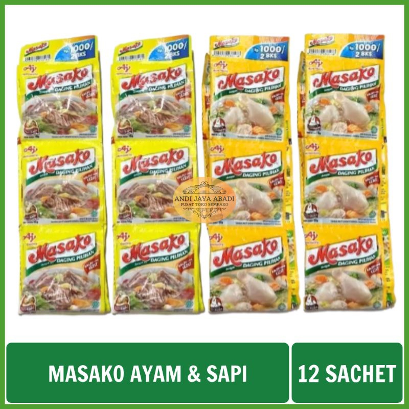 

Masako Ayam Masako Sapi Bumbu Kaldu Penyedap Rasa Masakan (12 Sachet / 1 Renceng)