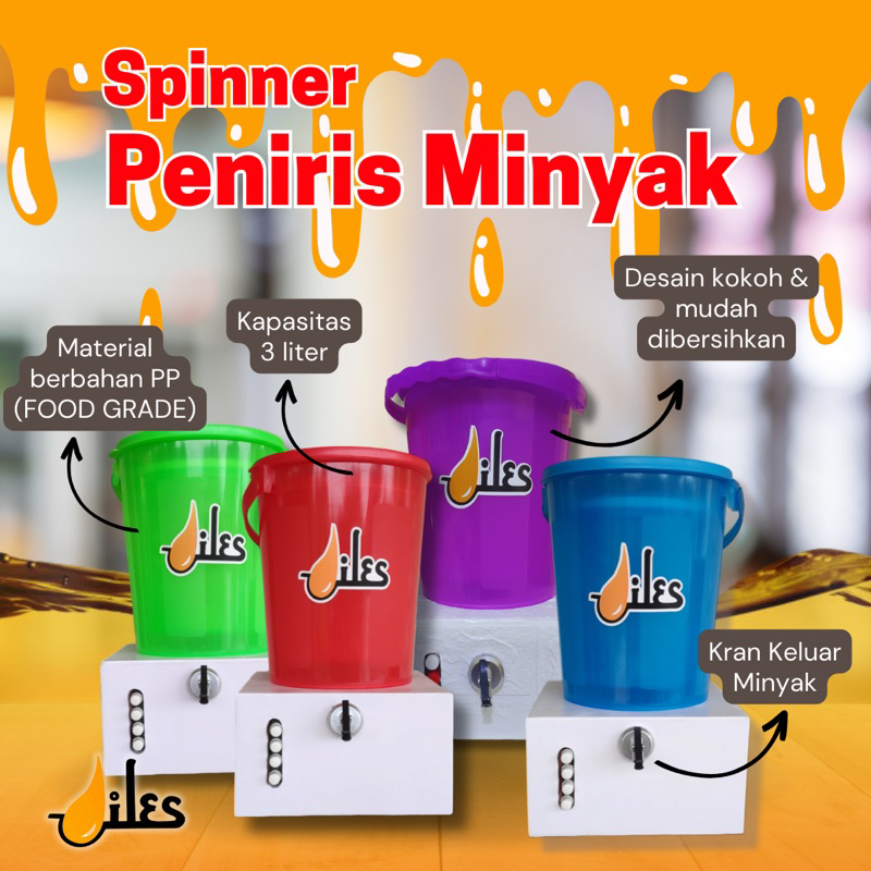 Mesin Spinner Peniris Minyak Goreng Oiles Alat Usaha UMKM Pengering Minyak Bawang dan Keripik