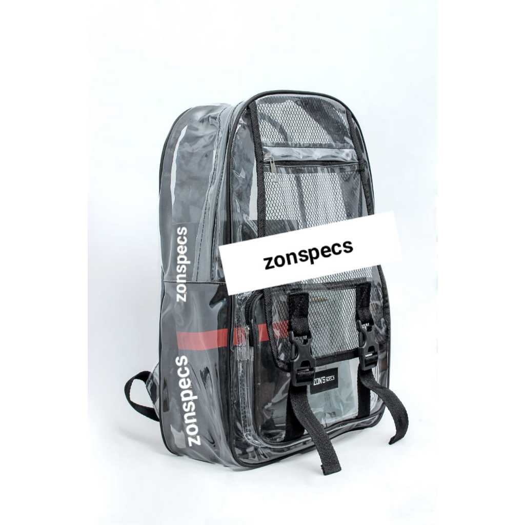 ZONSPECS Tas ransel Pria wanita transparan tas mika PVC bening tebal