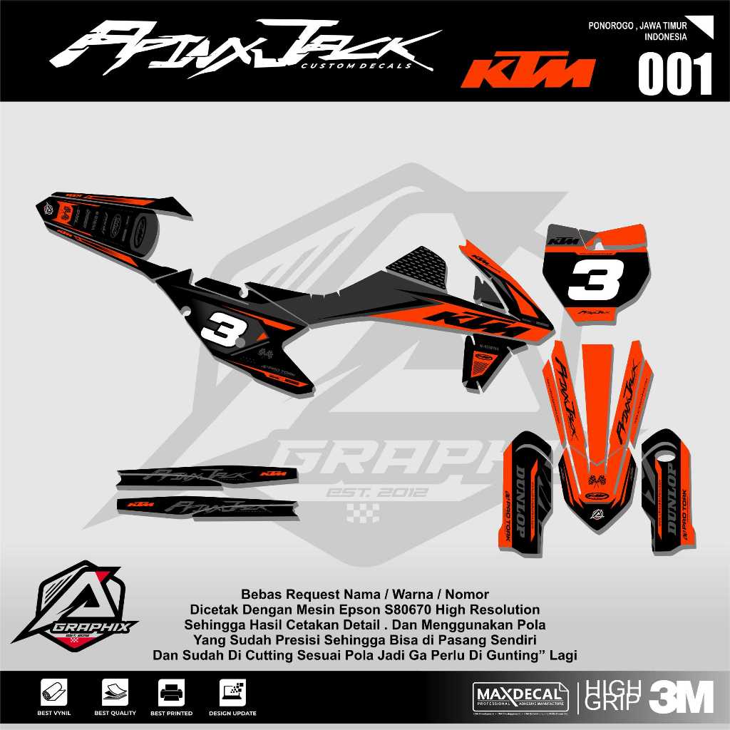 DECAL KTM 250 TH 2017-2019