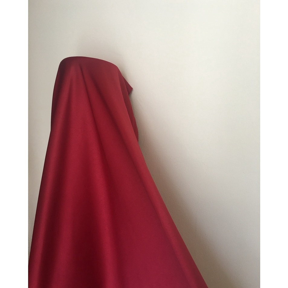 Best Terlaris Kain Satin Velvet Premium Warna Merah Maroon Bahan Seragaman bahan Furing Bisa untuk B