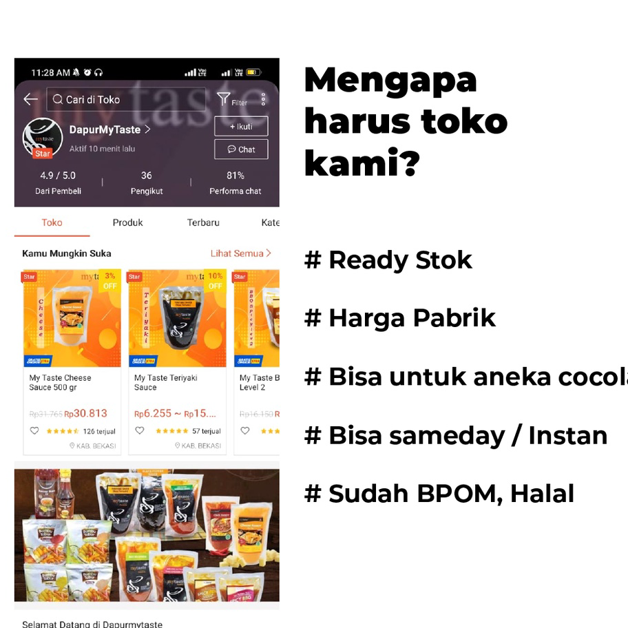 

Grosir My Taste Blackpepper Sauce / saus lada hitam 500 Gram