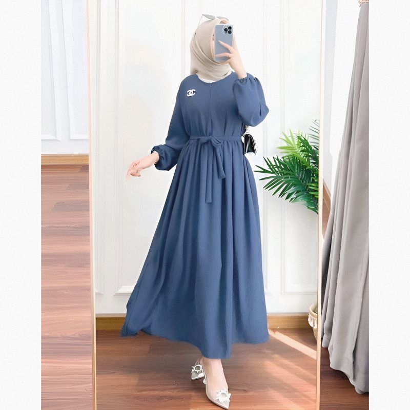 Gamis Bavina Dress Crinkle Airflow Premium / Gamis Bavina Crinkle airflow premium