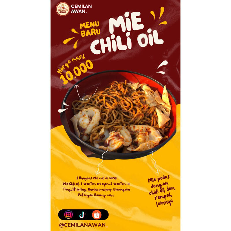 

Mie “Merci” Merah chili oil / MIE JEBEW || Open Po dikirim besokkkk