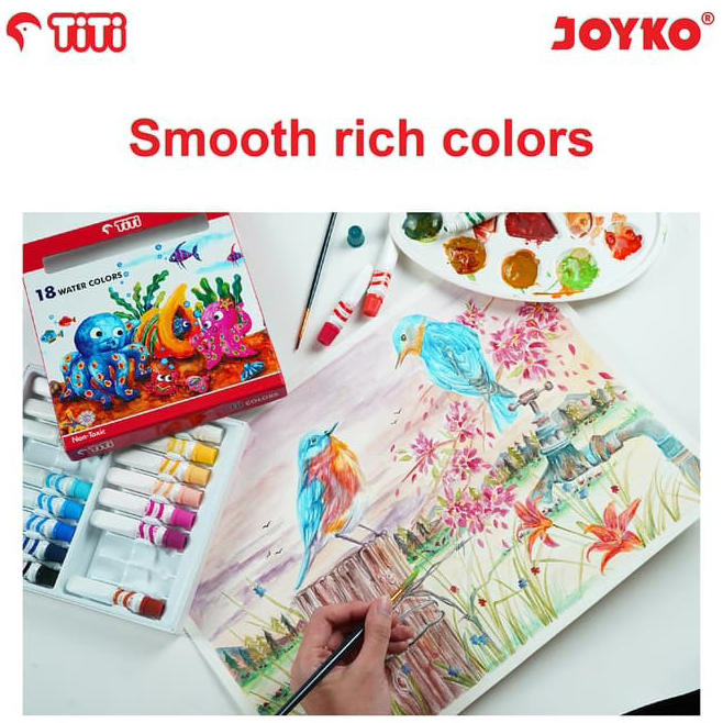 

Dijual Murah Water Color Cat Air Joyko TiTi WAC-6ML-12 Warna Colors