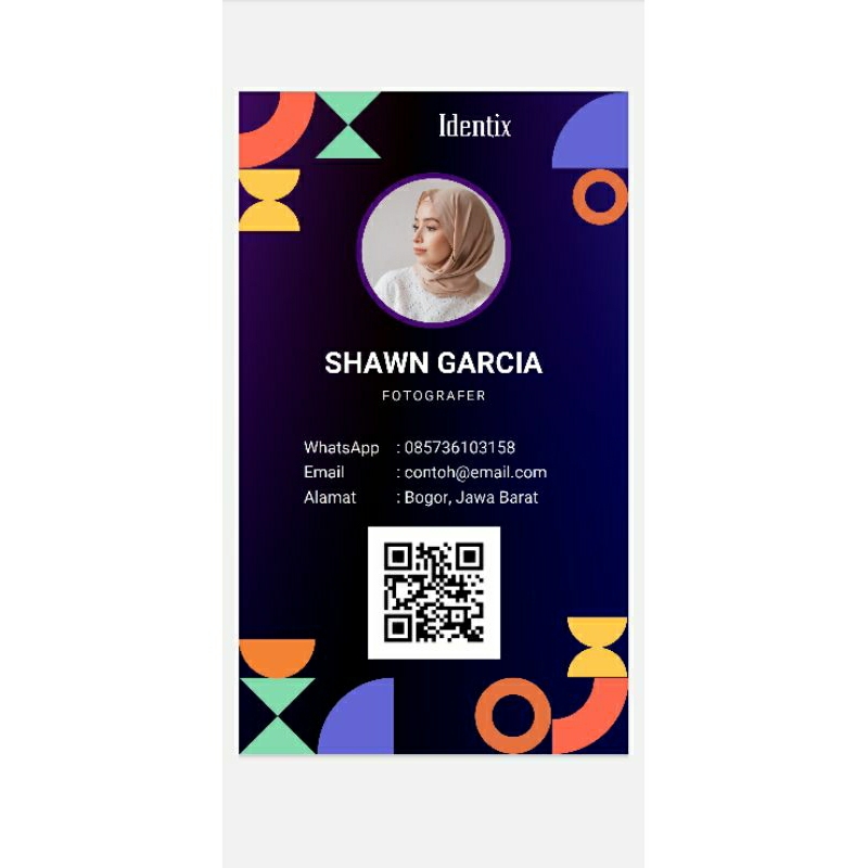 

ID Card Custom Plus Tali Lanyard dan Gantungan Kunci Motor, Bebas Ubah Desain dan Link Media Sosial Jadi Barcode (IDX2)