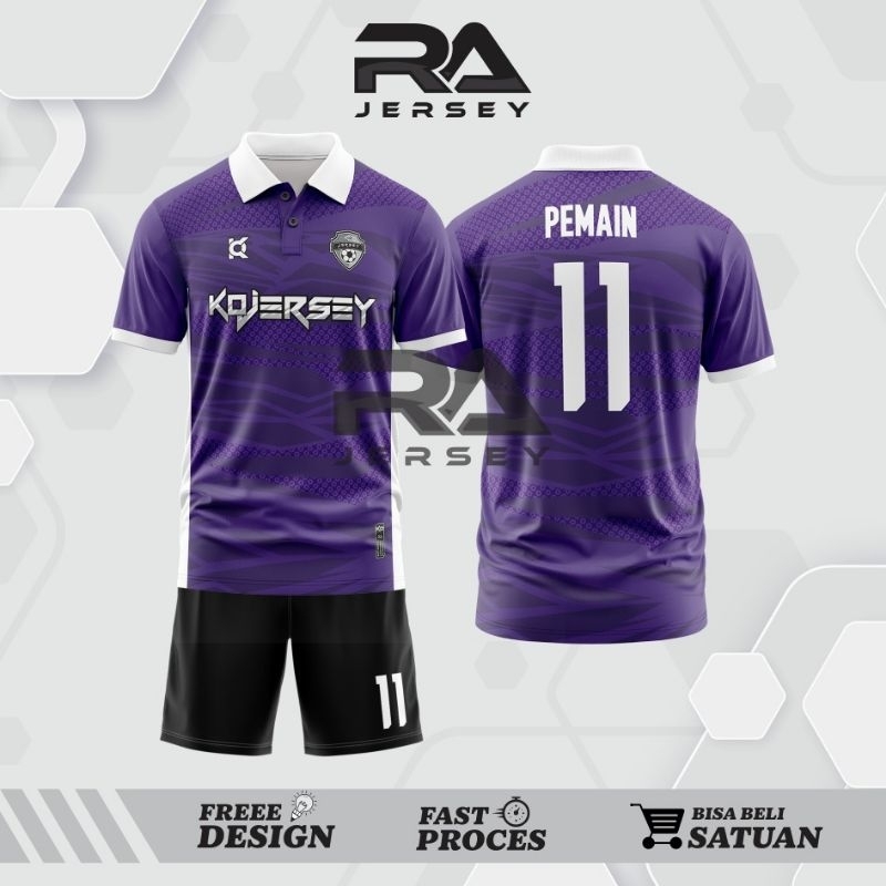 JERSEY FUTSAL UNGU KERAH FULL PRINTING