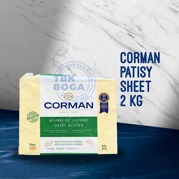 

Butter Corman Dairy ( 2 Kg / 82 % ) Sheet Mentega Lembaran