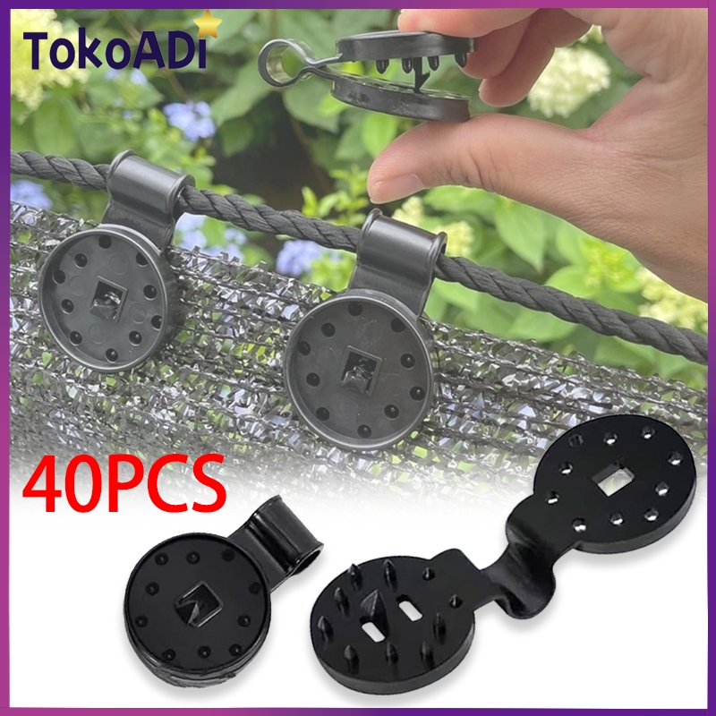 40PCS Klip Jaring Peneduh Matahari Alat Berkebun Greenhouse Shade Cloth Fix Clamp Plastik Grommet Pa