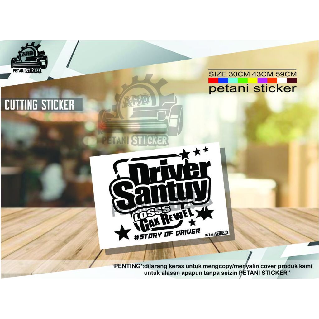 STIKER STICKER MOBIL TRUCK PICK UP KATA KATA KEREN CUTTING STIKER DRIVER LOSS