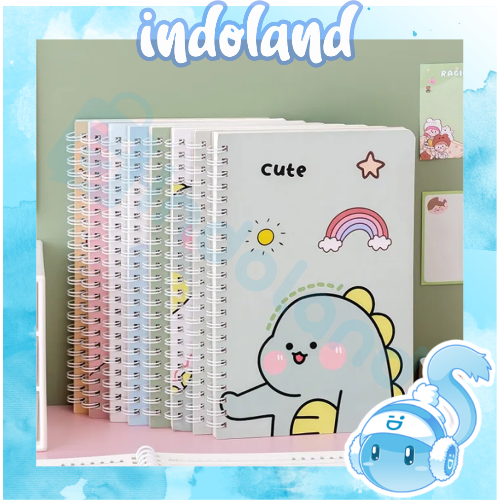 

☀ INDOLAND ☀ Notebook A5 Buku Tulis Spiral Motif Lucu Aesthetic Garis Buku Catatan S105