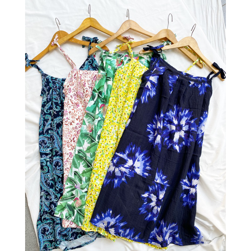 Daster tali sambung perca bahan rayon lembut, model lekbong, lingkar dada 115 cm, panjang 110 cm