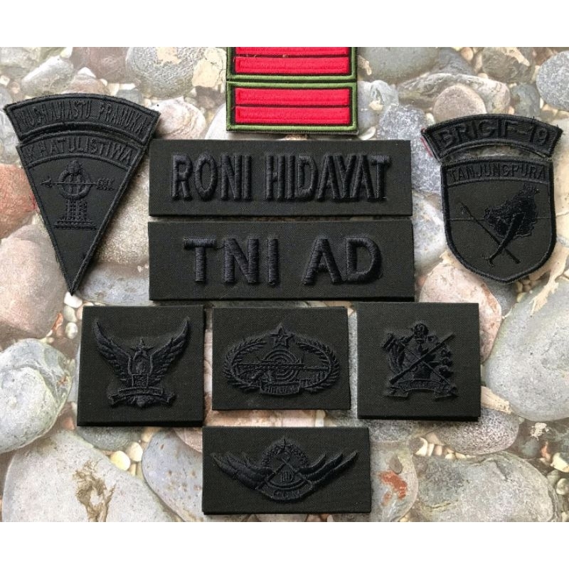 BORDIR NAMA PDL TNI ATRIBUT PAPAN NAMA PDL MALVINAS