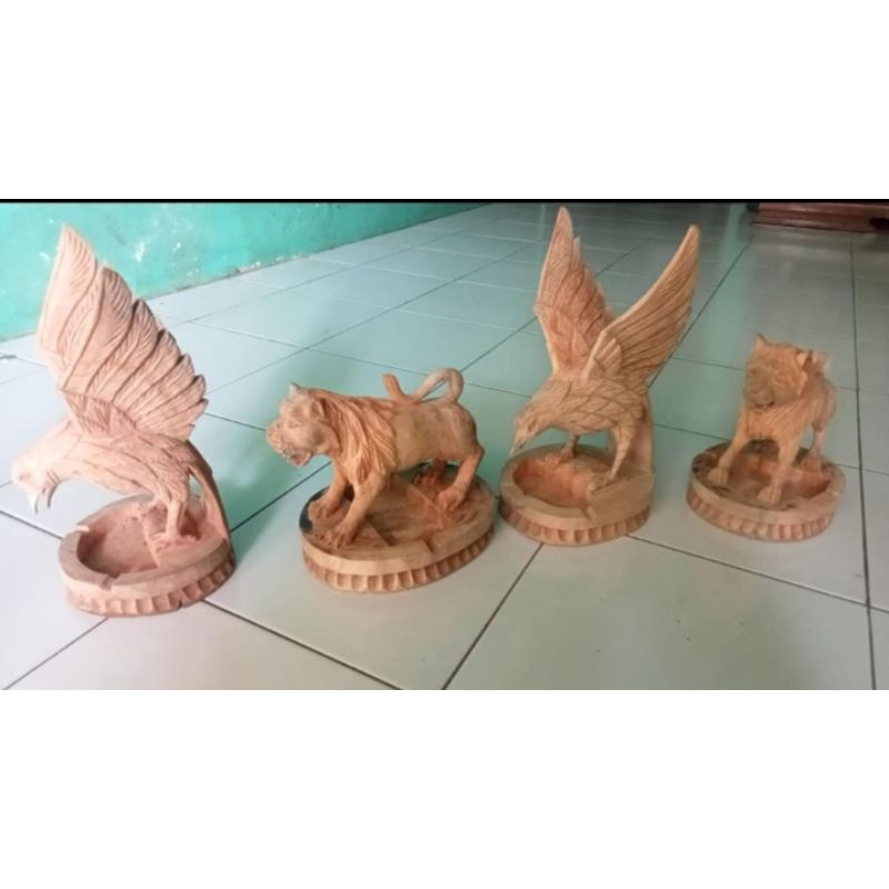 asbak rokok kayu antik