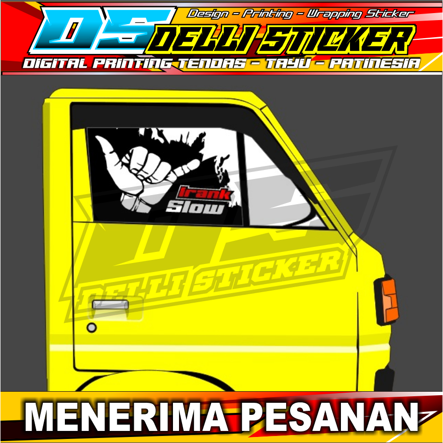 Stiker One Way Truk Umplung - Stiker Kaca Samping Tangan Oleng dan Kata-Kata