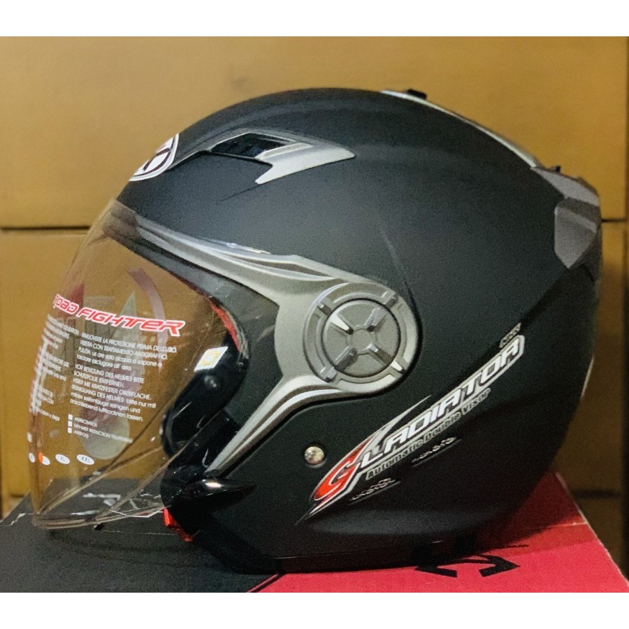 HELM NHK Gladiator Solid Black Doff - DV NHK GLADIATOR SOLID