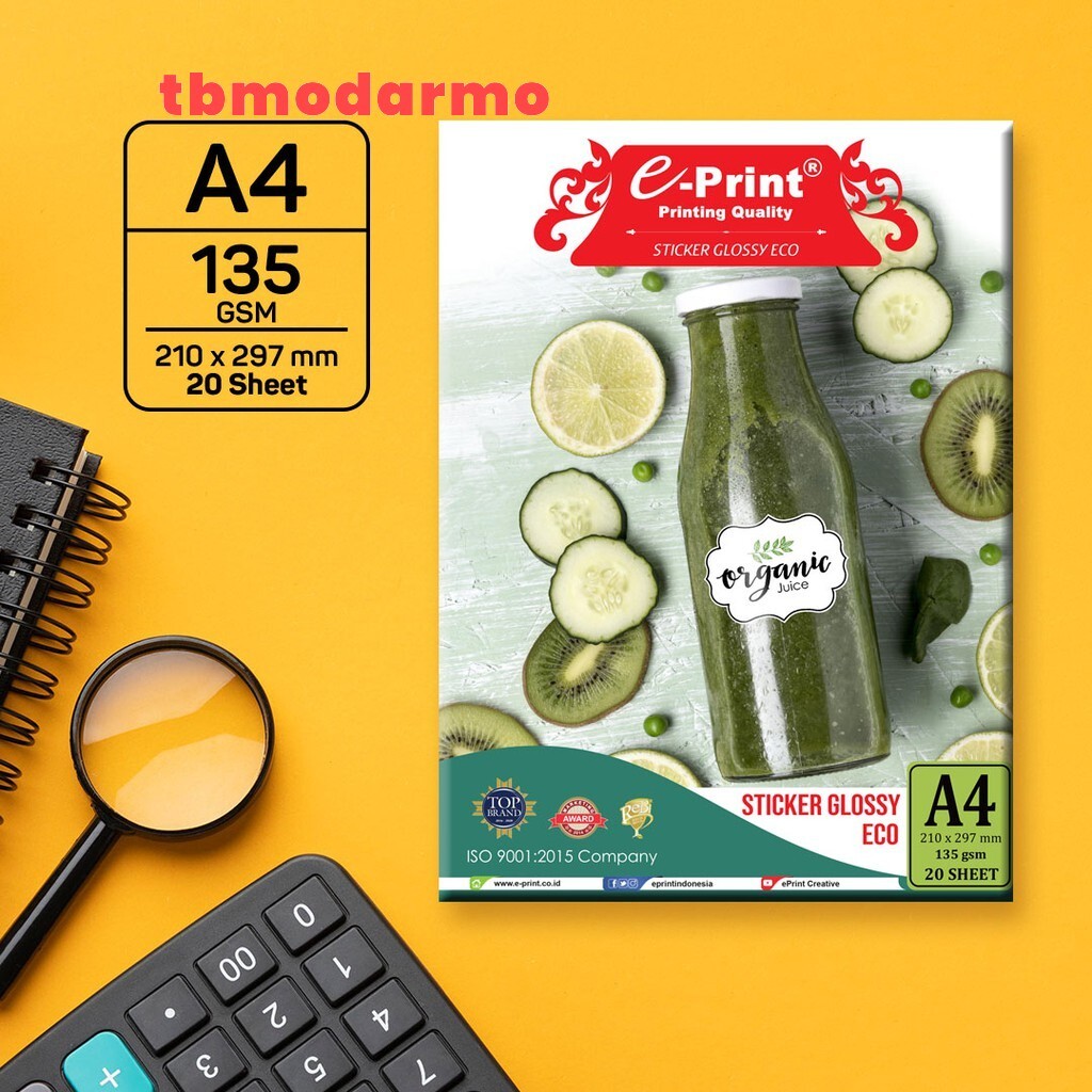 

TBMO GLOSSY STICKER A4II/20SH 135GSM ECO E-PRINT HIJAU