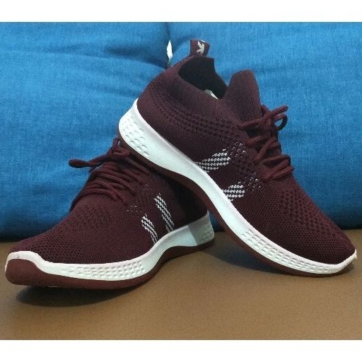 Sepatu Olahraga | Sepatu Kets | Sepatu Lari | Sneakers Wanita Warna Merah Maroon Putih Size 36