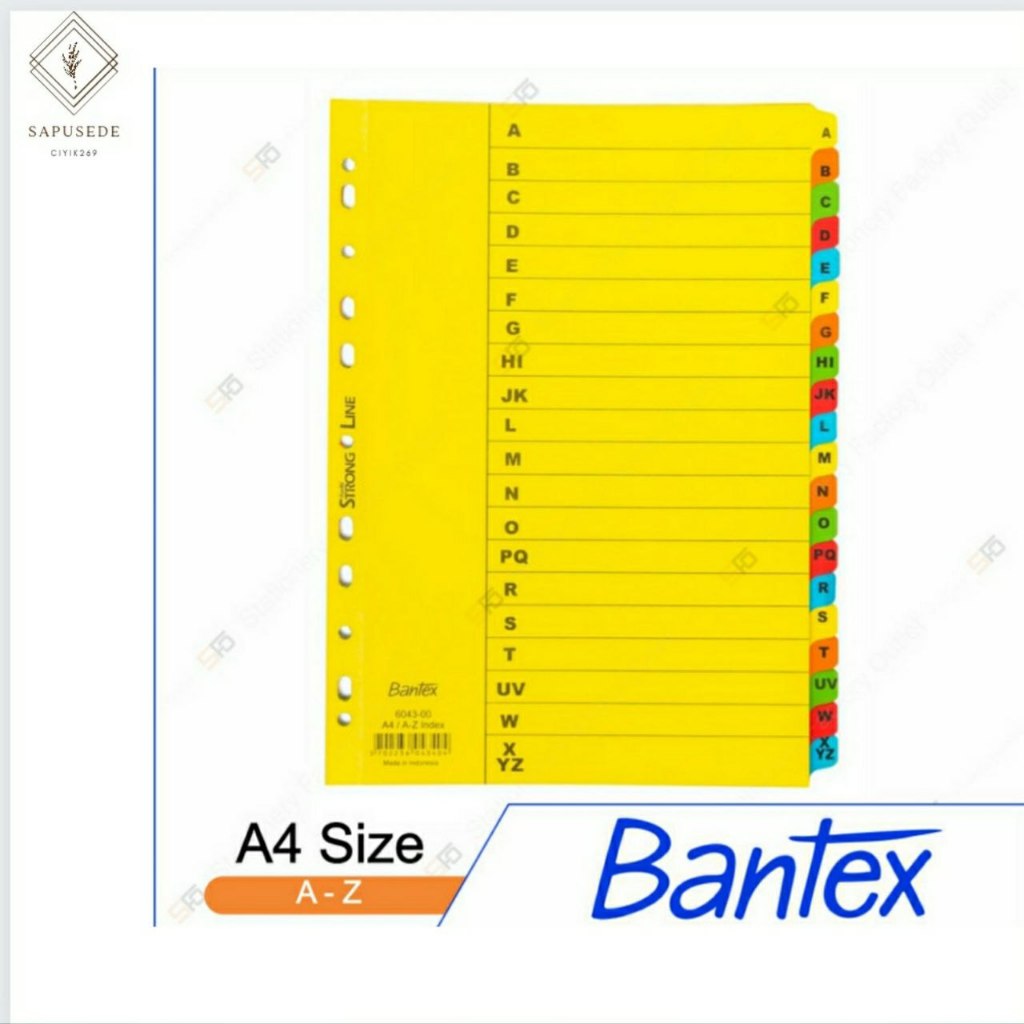 

Divider Index Bantex A4 A-Z - Carton Cardboard Loose Leaf 6043